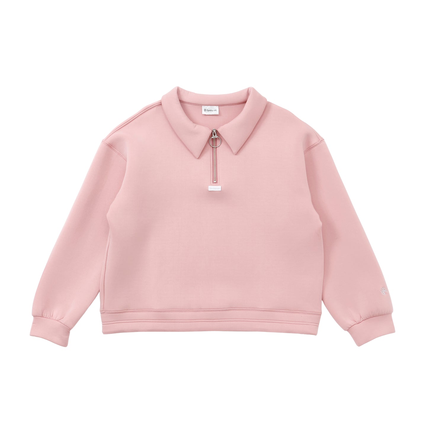 Spatty cot. Marshmallow Half zip Sweat(ピンク)