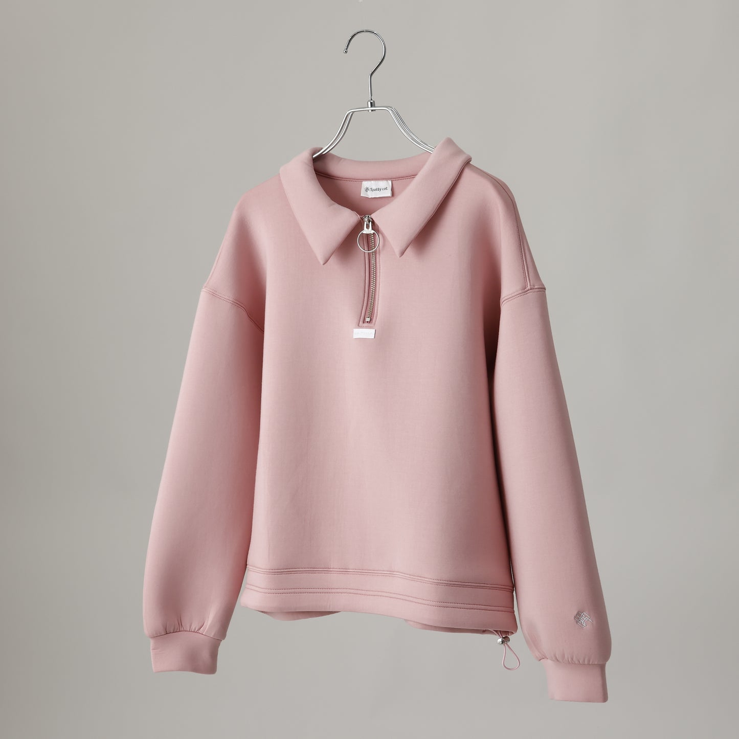 Spatty cot. Marshmallow Half zip Sweat(ピンク)