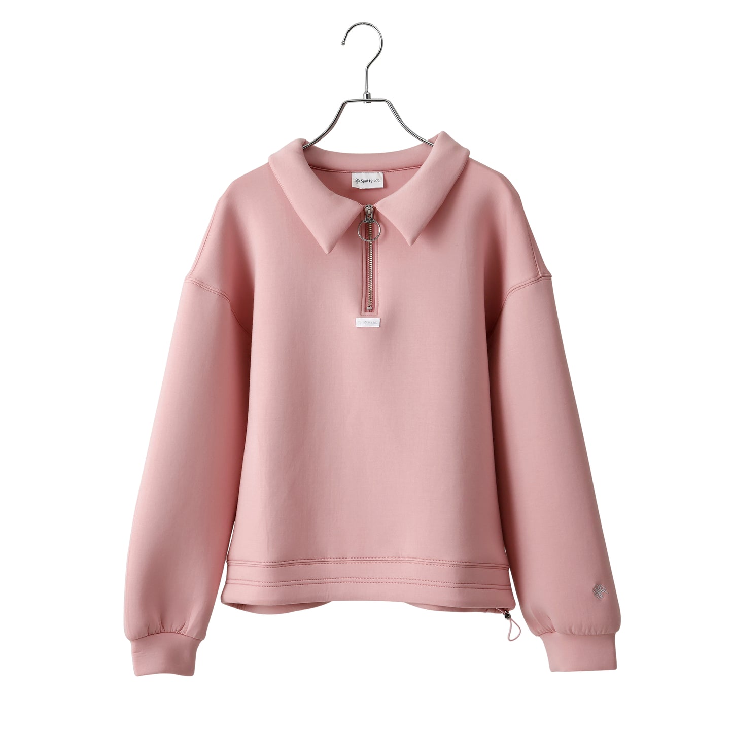 Spatty cot. Marshmallow Half zip Sweat(ピンク)