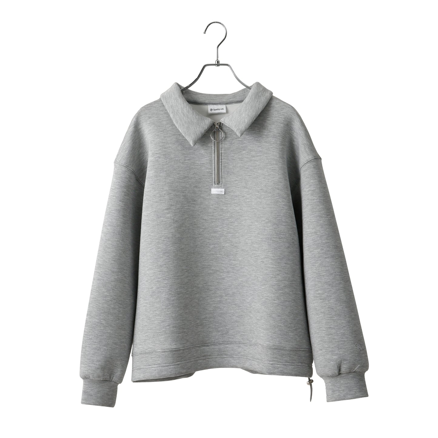 Spatty cot. Marshmallow Half zip Sweat (グレー)