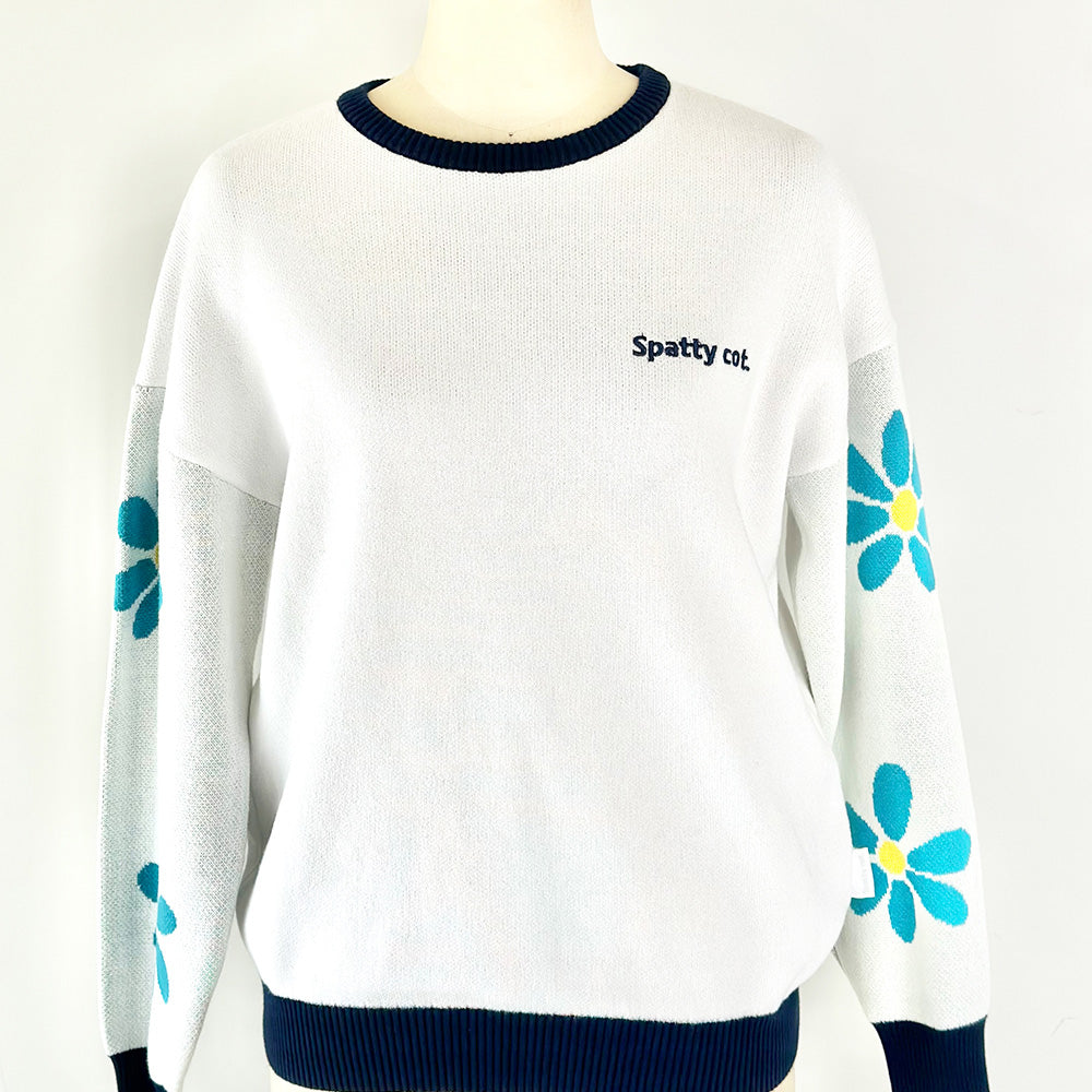 Spatty cot. Flower print knit