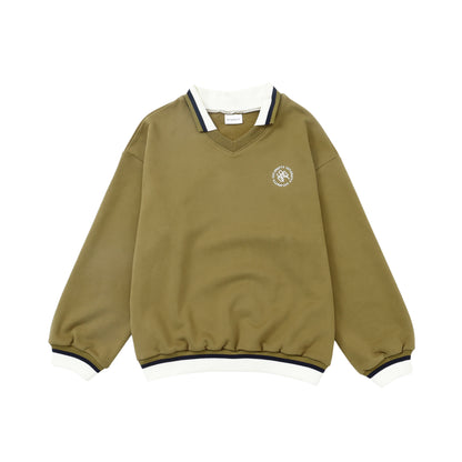 Spatty cot. V neck Sweat Polo