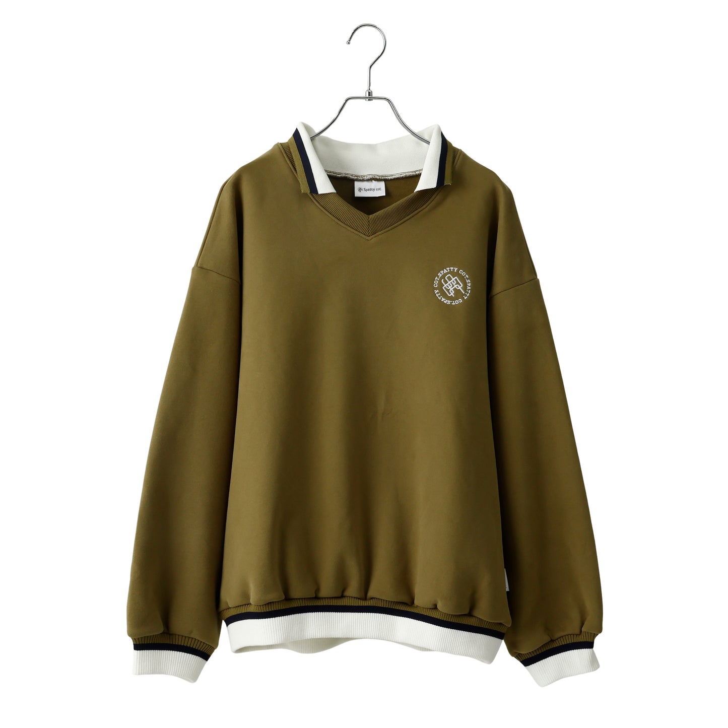 Spatty cot. V neck Sweat Polo