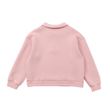 Spatty cot. Marshmallow Half zip Sweat（ピンク）