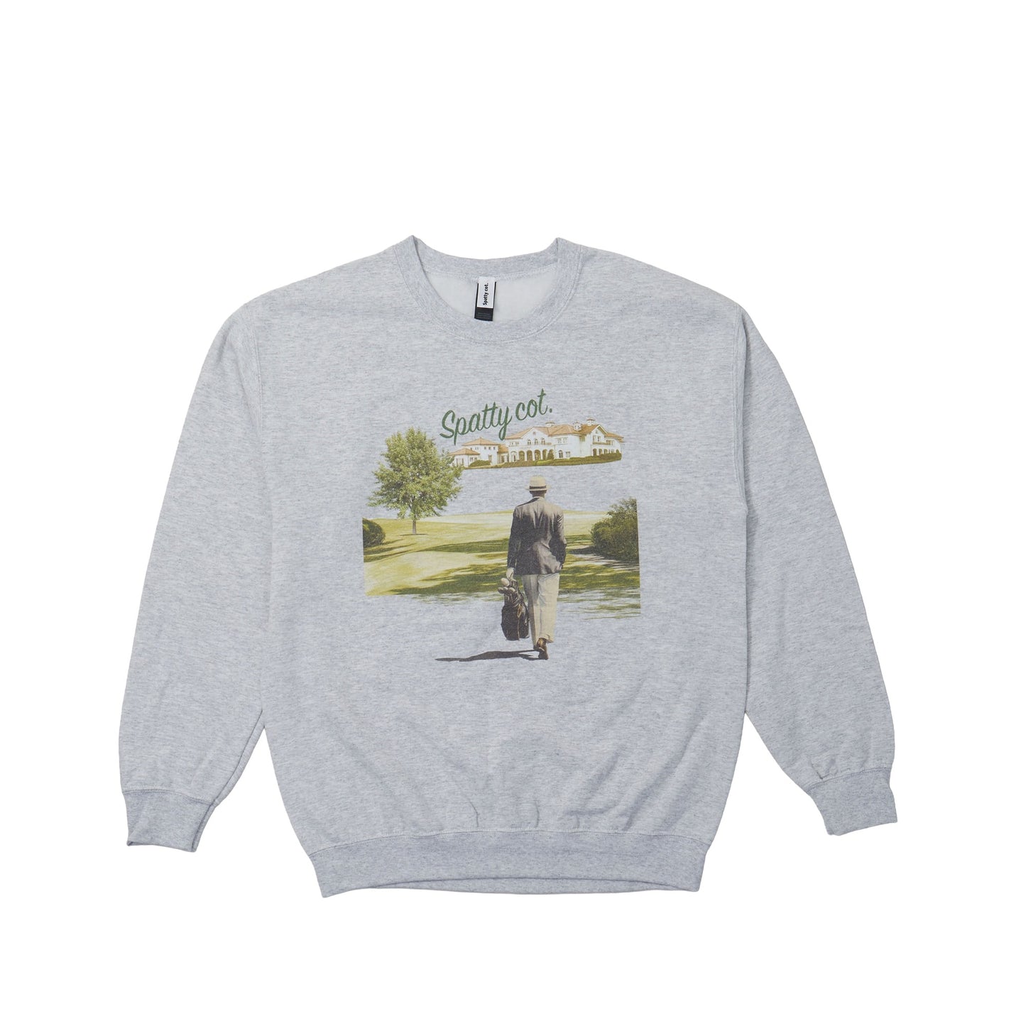 Spatty cot. Unisex Vintage Crew（グレー）