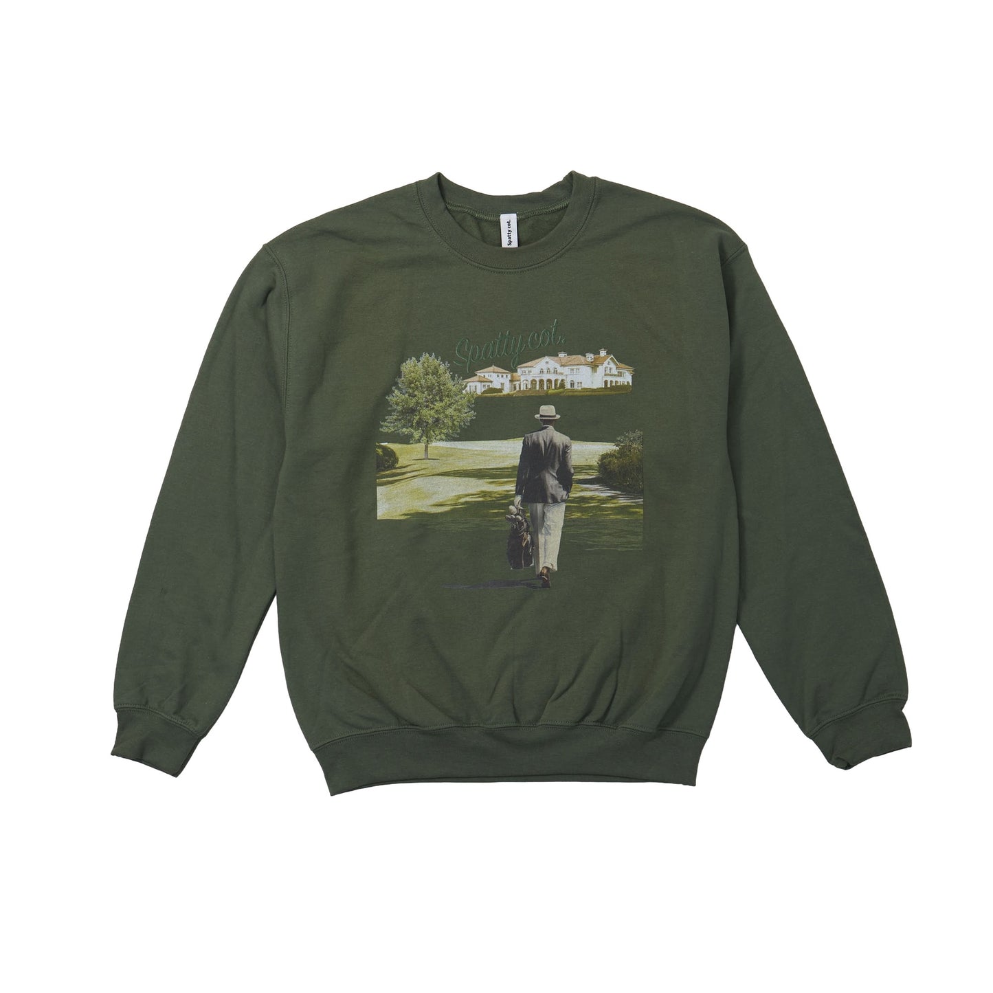 Spatty cot. Unisex Vintage Crew（カーキ）