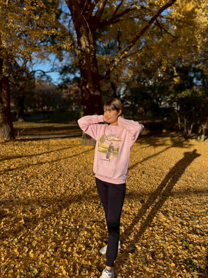 Spatty cot. Unisex Vintage Crew（ピンク）