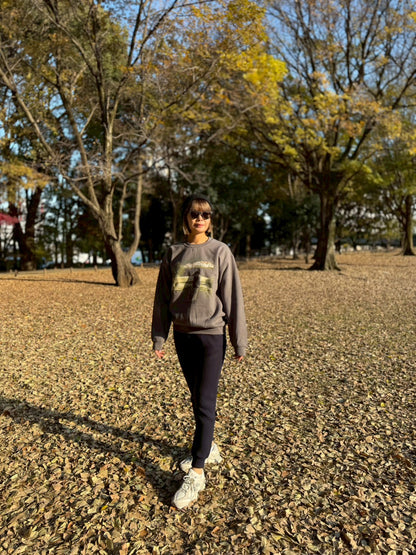 Spatty cot. Unisex Vintage Crew（チャコール）