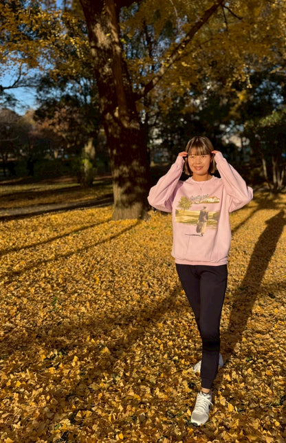 Spatty cot. Unisex Vintage Crew（ピンク）