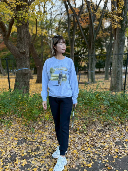 Spatty cot. Unisex Vintage Crew（グレー）