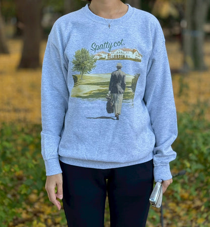 Spatty cot. Unisex Vintage Crew（グレー）