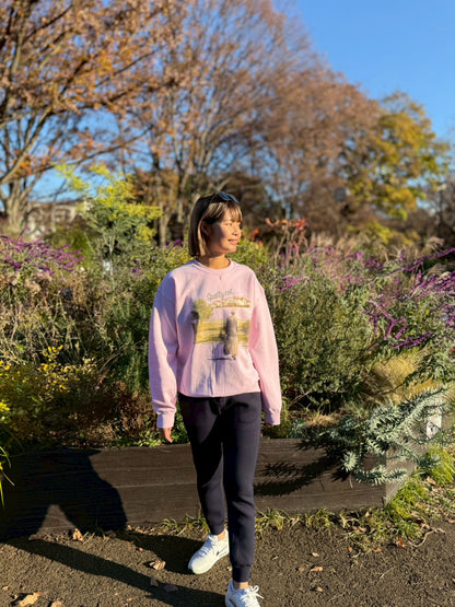 Spatty cot. Unisex Vintage Crew（ピンク）