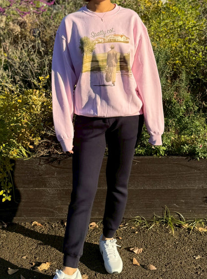 Spatty cot. Unisex Vintage Crew（ピンク）