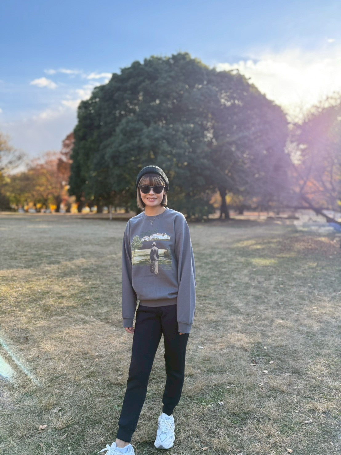 Spatty cot. Unisex Vintage Crew（チャコール）