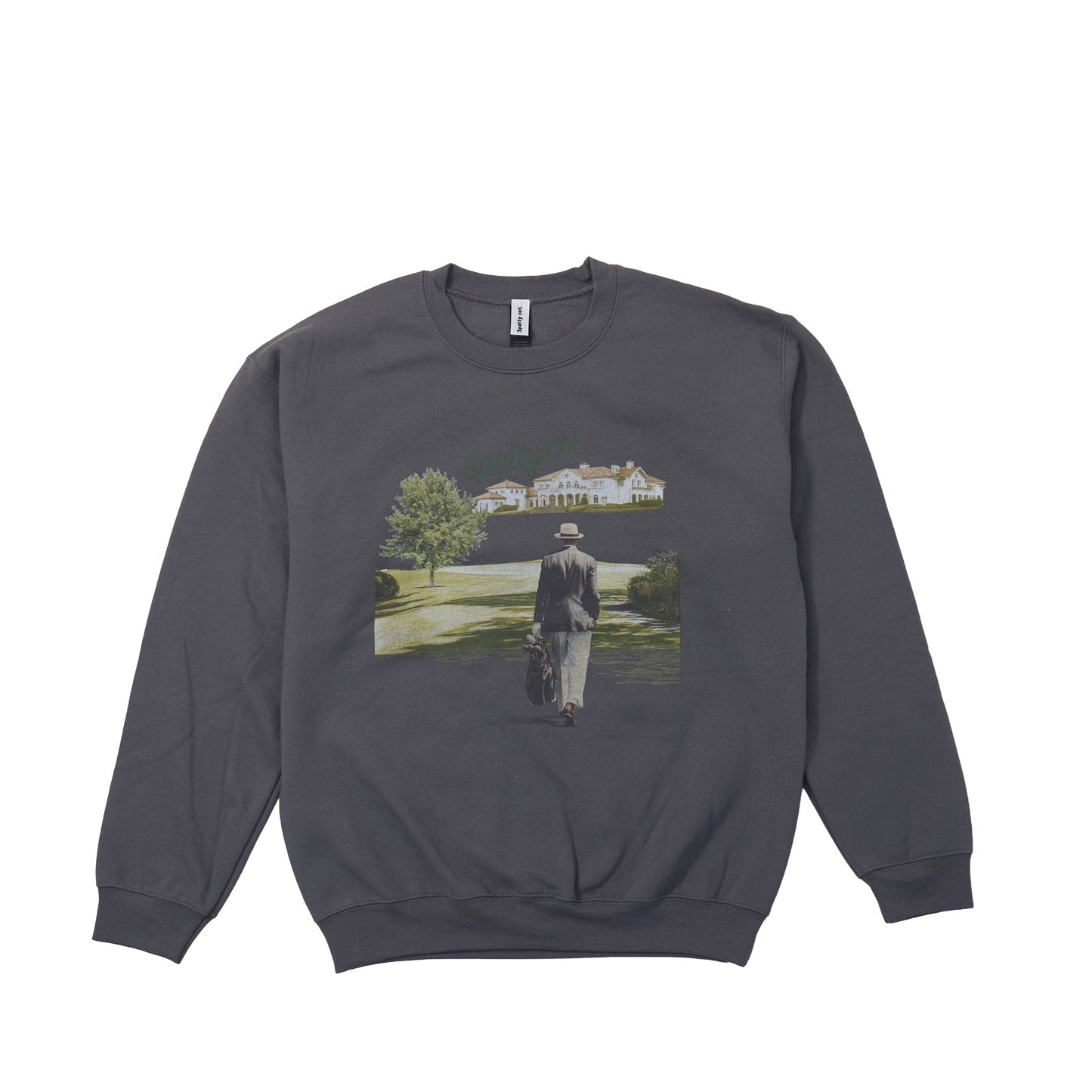 Spatty cot. Unisex Vintage Crew（チャコール）