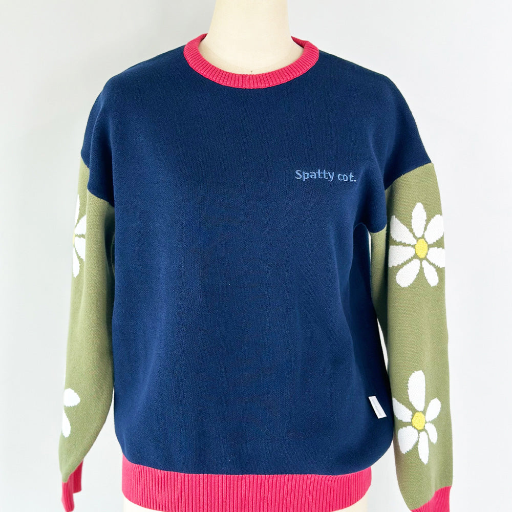 Spatty cot. Flower print knit